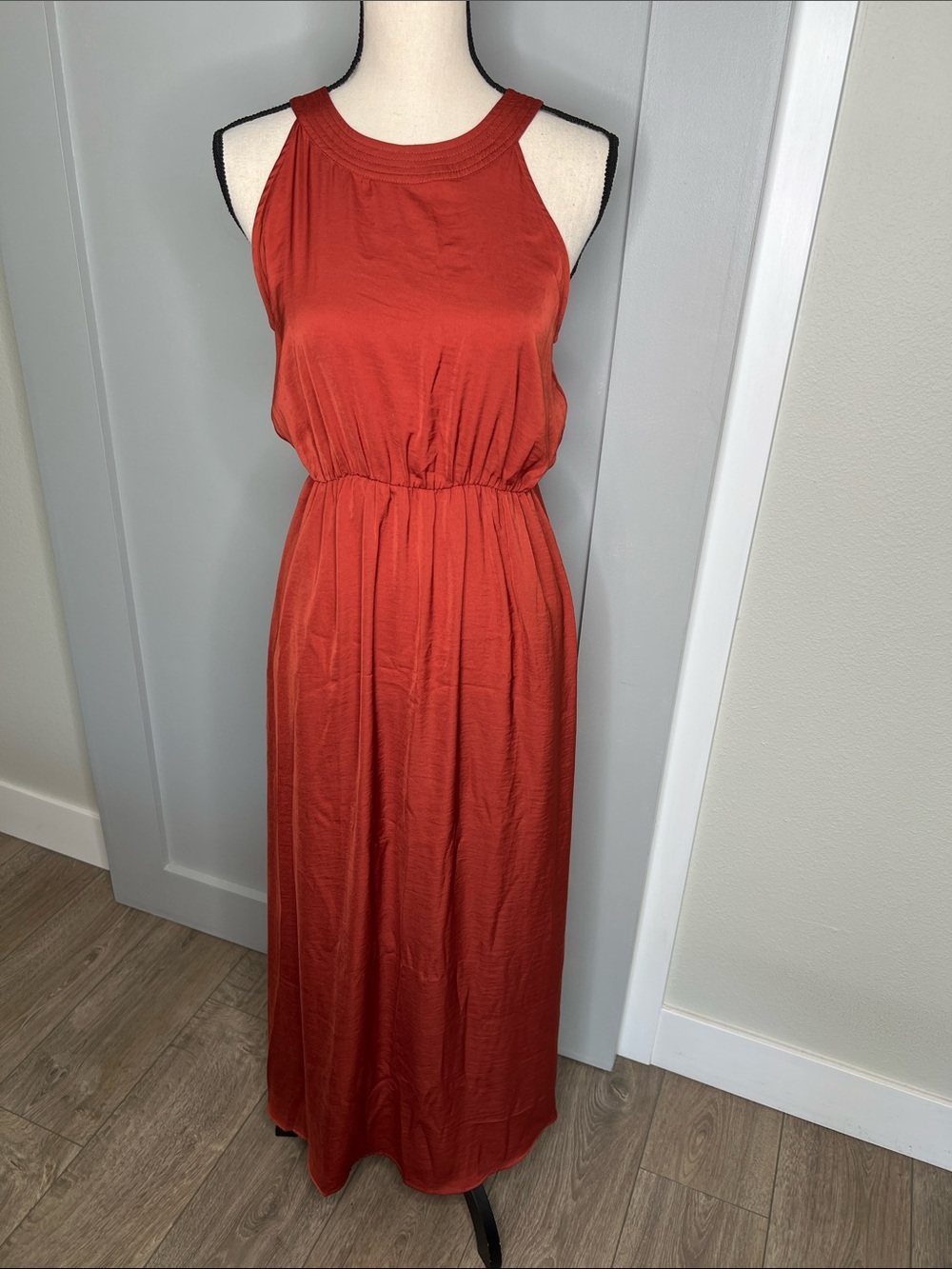 NWOT Rachel Zoe Terracotta Halter Maxi Dress